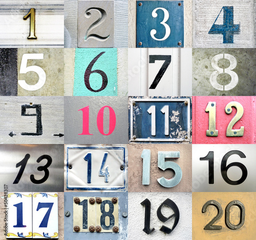 Photo: numéros divers de 1 à 20 numéros divers de 1 à 20