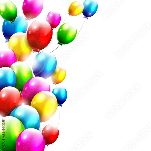 Vector: Modern birthday balloons on white background Modern birthday balloons on white background