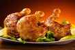 Grilled chicken legs and vegetables