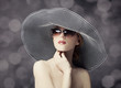 Fashion women in wide hat