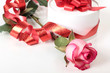 Photo: Roses flower and white box Roses flower and white box