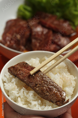 Photo: beef on rice beef on rice