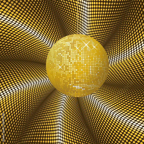 Vector: Sparkling gold disco ball Sparkling gold disco ball