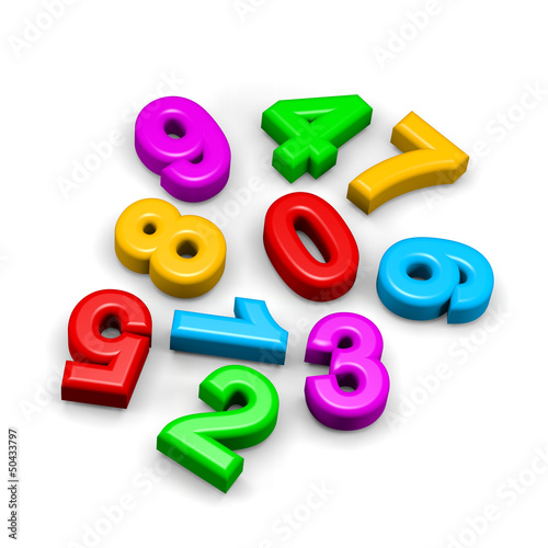 Illustration: 3D colorful funny disorderly digits illustration 3D colorful funny disorderly digits illustration