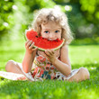 Child having picnic