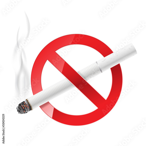 Vector: no smoking sign with white cigarette no smoking sign with white cigarette