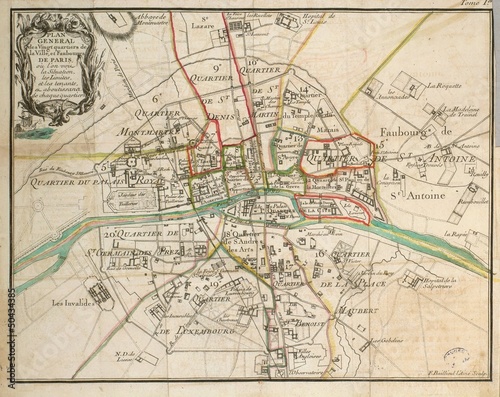 Photo: Paris vintage map Paris vintage map