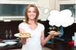 Photo: Beautiful happy smiling woman in kitchen interior. One person on Beautiful happy smiling woman in kitchen interior. One person on