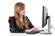 businesswoman working at the desk with a computer