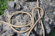 Close-up of the woven hemp rope