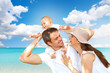 happy family in summer