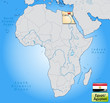 Übersichtskarte von Ägypten mit Landesflagge