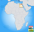 Übersichtskarte von Ägypten mit Landesflagge