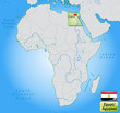Übersichtskarte von Ägypten mit Landesflagge