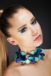 Glamor. Romantic Elegant Girl with Accessories. Gemstones Beads