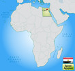 Übersichtskarte von Ägypten mit Landesflagge
