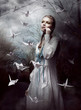 Night. Woman In  Mysterious Fo...