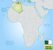 Übersichtskarte von Algerien mit Landesflagge