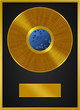 Golden Vinyl Record Label Frame