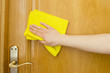 cleaning wooden door