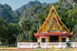Buddhist temple and limestone rocks in Sam Roi Yot National Park