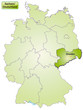 Landkarte von Deutschland und Sachsen