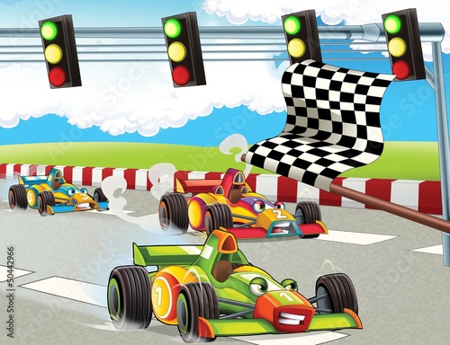 The formula race - super car - illustration for the children