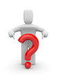 3d person and red question mark
