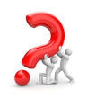 People with question. Teamwork metaphor