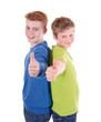 Zwei Jungen mit Daumen hoch