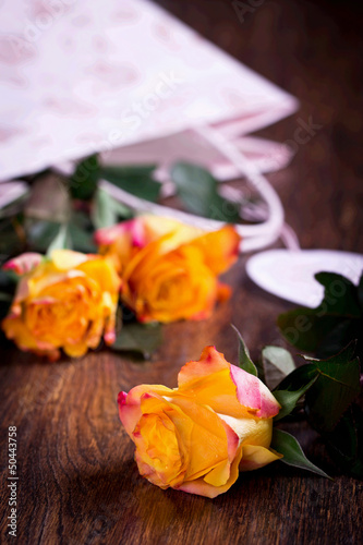 Photo: Roses in a beautiful package Roses in a beautiful package