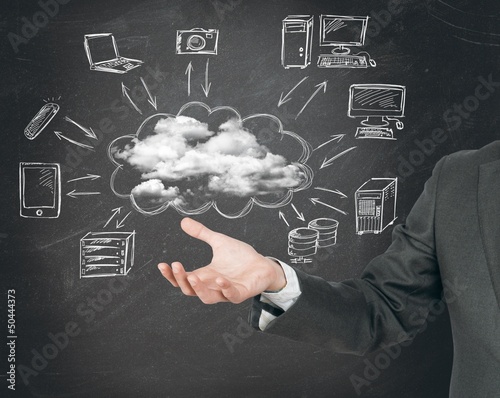 Photo: Virtual cloud network concept Virtual cloud network concept