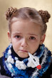 Little girl with red eyes having the flu