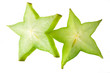 Carambole. slice on white