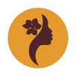 Vector: African American woman face profile, yellow background-vector African American woman face profile, yellow background-vector
