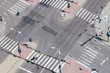 Urban street traffic and pedestrian crossing