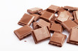 chocolate blocks  isolated on white