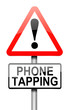 Phone tapping warning sign.