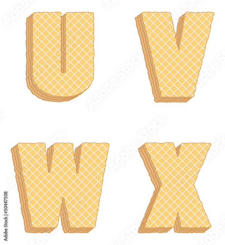 Vector: Vector collection of edible letters, consisting of waffles Vector collection of edible letters, consisting of waffles
