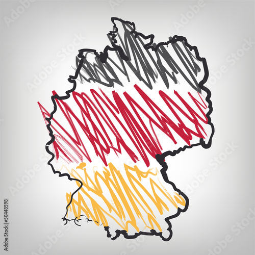Vector: Deutschland Karte Skizze Deutschland Karte Skizze