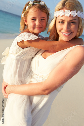 Photo: Bride With Bridesmaid At Beautiful Beach Wedding Bride With Bridesmaid At Beautiful Beach Wedding