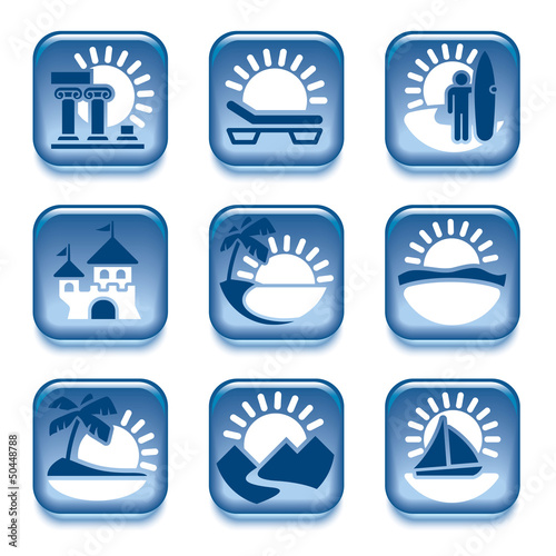 Vector: Icons of summer activities Icons of summer activities