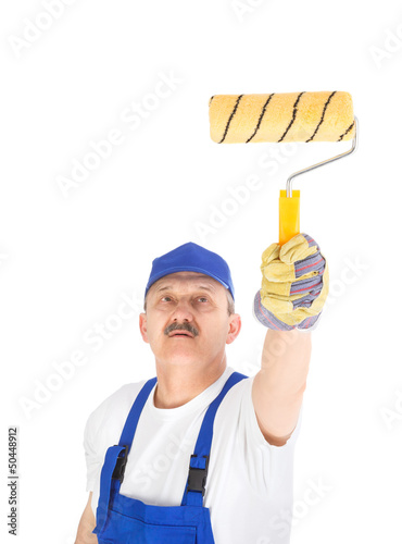 Photo: house painter is painting invisible wall house painter is painting invisible wall