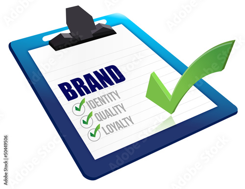 Illustration: Identity, Quality and Loyalty checklist clipboard Identity, Quality and Loyalty checklist clipboard