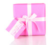 Gift boxes, festive wrapping isolated on white