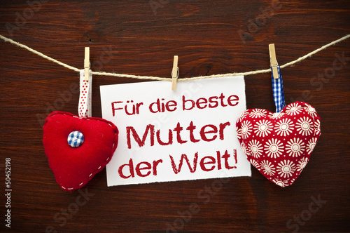 Photo: 2 Stofherzen mit Muttertag 2 Stofherzen mit Muttertag