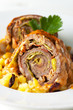 Nahaufnahme einer gefüllte Roulade