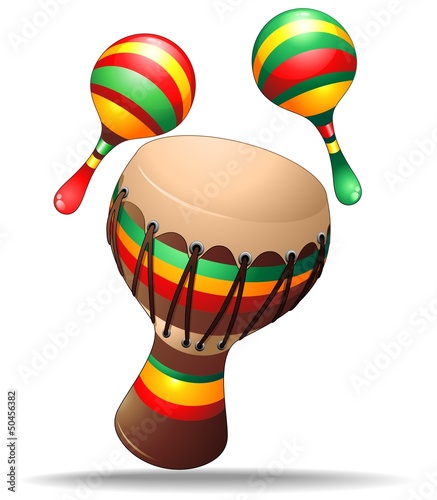 Vector: Bongo and Maracas Percussion Instruments-Strumenti Percussioni Bongo and Maracas Percussion Instruments-Strumenti Percussioni