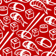 seamless background with a set of sushi