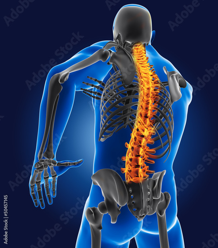 Illustration: 3D medical man with skeleton 3D medical man with skeleton